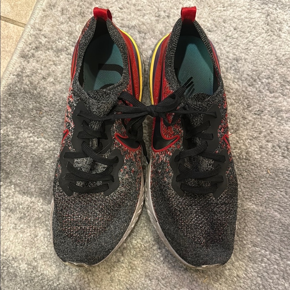 Nike React Red and Black Athletic Shoes